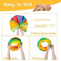 Tunnel pour chat en forme de S, arc-en-ciel, jouets pliables interactifs avec balles pour lapins, chatons, tunnels pour chiots pour chats d'intérieur