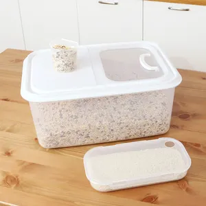 플라스틱 용기 식품 투명 쌀 저장 상자 측정 컵 작은 저장 상자