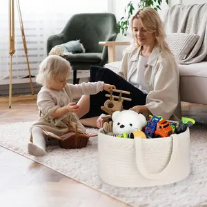 Wholesale DECOTOTO Baby Diaper Caddy Nursery Storage Bin Car Organizer Diapers Baby Table Cotton Rope Diaper Storage Caddy