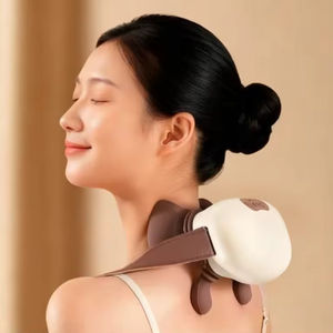 Masseur électrique pour le cou à charge USB, massage chauffant, pétrissage 3D, conception de main humaine simulée, physiothérapie infrarouge, minuterie - Product Image 1