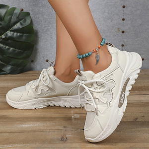 Zapatillas Deportivas Clásicas para Mujer, Suela Alta de Goma Antideslizante, PU Suave, Tendencia de Moda para Todas las Estaciones: Verano, Invierno, Primavera, Otoño - Product Image 4