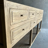 Meubles anciens en bois d'orme recyclé rustique de style chinois, vente en gros, table console avec tiroirs, finition naturelle vieillie