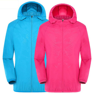 Vente en gros logo personnalisé coupe-vent anti-UV randonnée cyclisme veste de <span class=keywords><strong>sport</strong></span> polyester pliable coloré veste vêtements manteau - Product Image 2