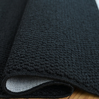 Tapis noir ananas lavable en machine et pliable, en polypropylène durable, antidérapant, à poils ras, pour salon et maison