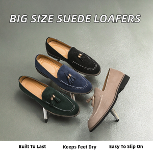 Large Size 38-47 Microfiber Upper Lightweight <b>Height</b> <b>Increasing</b> Pointed Toe Slip-On Dress Shoes Lazy Loafers for Men - Product Image 2