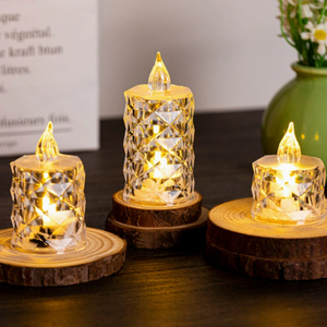 Lumières <span class=keywords><strong>LED</strong></span> en forme de cristal de diamant |   Bougies vacillantes sans <span class=keywords><strong>flamme</strong></span> pour Noël, mariages et décoration intérieure – Style tendance, vente en gros directe usine - Product Image 3