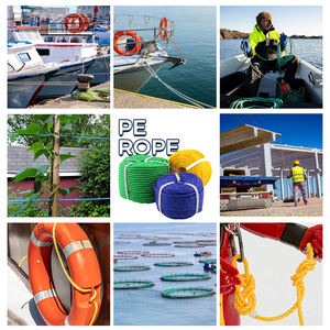 เชือกตกปลาโพลีเอทิลีน PE คุณภาพสูง ขนาด 2 มม. 3 มม. 4 มม. 5 มม. 6 มม. แบบ 3 เส้น พร้อมบานพับสำหรับอวนจับปลา - Product Image 5