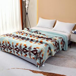 MACEVIA Coperta In Flanella Bohémien Azteca Con Nappe – Morbida E Accogliente, 127x152 Cm, Beige - 4