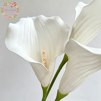 Fleurs artificielles de lys calla en latex de haute qualité, toucher réel, 79 cm, grande taille, fleur blanche pour décorations de mariage