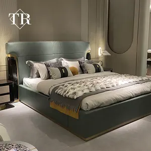 Modern Minimalist 1.8m Upholstered Bed Storage Bed Wood Bed Frame Design Bedroom Furniture Wooden Luxury King Size Solid 1 Piece