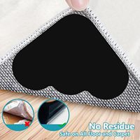 Protections autocollantes réglables antidérapantes double face pour tapis et fixations d'angle pour sols en bois dur