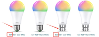 Ampoules LED DUSKTEC E27 B22 8W 2pcs Inverter Colored Led Bulbs Home RGB LED Bulb Lights avec Alexa
