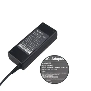 Adaptador de laptop 90w 19v 4.74a, para toshiba/asus/ace/lenovo/hp, carregador de laptop