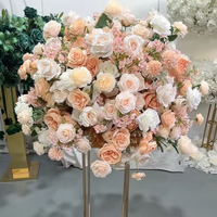 Boule de fleurs artificielles en gros pour mariage, centre de table décoratif personnalisé pour événements de mariage, boule de fleurs artificielles en soie