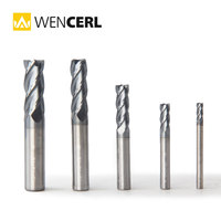 Fraise à queue plate en carbure monobloc WENCERL, 2 ou 4 dents, revêtement en acier au tungstène, pour usinage CNC du métal