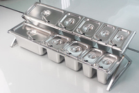 Wadah Makanan Stainless Steel Anti Uap Ukuran 1/6 (5,9 Inci) untuk Katering, Hotel, dan Pesta, Dapat Ditumpuk