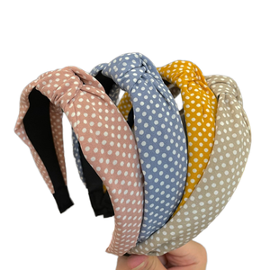 Diadema de Estilo Coreano con Nudo, Tela de Puntos, Banda Ancha, Diseño Elegante y Sencillo, Hecha a Mano, Diadema para Mujer - Product Image 3