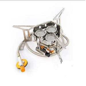 Réchaud portable Cha Cha Chia à trois brûleurs, argenté, pour camping en plein air, réchaud à gaz coupe-vent, haute puissance, équipement de cuisson pour la randonnée - Product Image 3