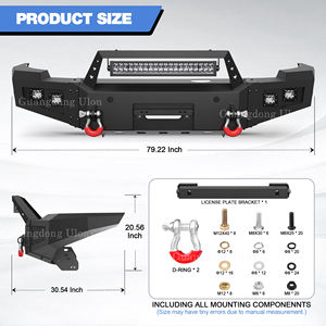 Parachoques delantero a <span class=keywords><strong>precio</strong></span> de fábrica compatible con <span class=keywords><strong>camioneta</strong></span> Chevy <span class=keywords><strong>Silverado</strong></span> 2011 2014 2500 HD 3500 con placa de cabrestante, LED y anillos en D - Product Image 6