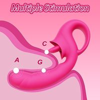 Vibrador de Punto G con Estimulación del Clítoris, 10 Modos de Vibración y Estimulación Múltiple, Dildo Realista, Estimulador de Clítoris para Mujeres