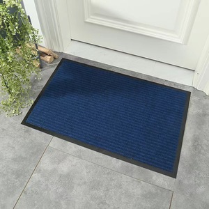 Alfombrillas de rayas acanaladas dobles de fibra gruesa, alfombrilla de suelo de Pvc para exteriores, alfombrilla antideslizante para puerta de poliéster con limpieza de polvo - Product Image 4