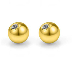 ROXI S925 Plata de Ley Chapada en Oro de 18k, Bola de Repuesto de 3mm para Pendientes de Perforación - Product Image 1