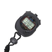 Jam tangan Digital, baru klasik tahan air Digital profesional genggam LCD olahraga genggam Stopwatch penghitung waktu dengan tali pengukur waktu