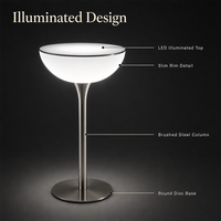 Meubles de bar en plastique avec éclairage LED moderne pour hôtel, boîte de nuit, événements de mariage