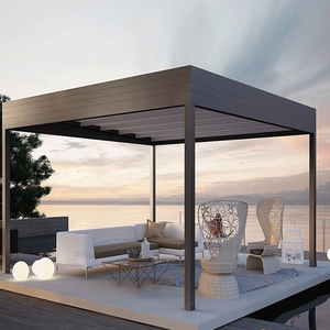 Tente de camping Patio Patio Toit en bambou <span class=keywords><strong>Fer</strong></span> <span class=keywords><strong>forgé</strong></span> Extérieur Acier Rond Verre Extérieur Pergola en bambou - Product Image 6