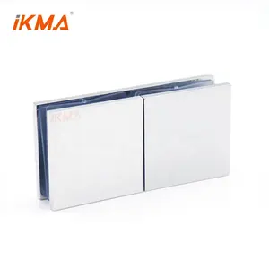 IKMA供应商锌合金铬方形悬挂支撑淋浴玻璃门夹夹