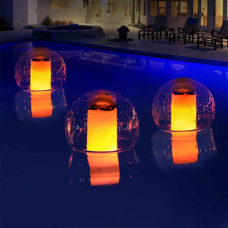 New Arrival Waterproof Solar Flame Pool Lights Glow Ball Swimming Pool Lights, Solar Floating Lights for Pool Accessories