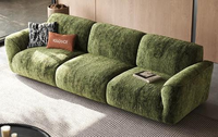 Canapé modulaire italien de luxe léger en chenille pour salon, une place, rembourrage en éponge haute densité, design simple et droit, réglable