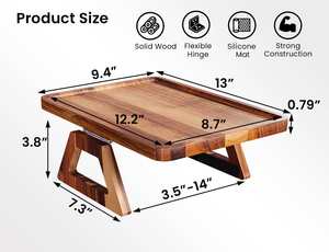 <span class=keywords><strong>Plateau</strong></span> de service en bambou à un niveau de luxe <span class=keywords><strong>Plateau</strong></span> à couverts en bois naturel moderne Laque pour salon Table d'accoudoir en <span class=keywords><strong>PC</strong></span> portable - Product Image 6