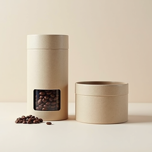 Biodegradable Window Patch Kraft Paper Tube with Sponge Lining for Coffee Bean <b>Display</b> Gift <b>Box</b> - Product Image 3