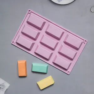 Cetakan kue silikon magnetis 9 lubang baru cetakan kue DIY buatan tangan peralatan memanggang Dekorasi cetakan pembuat Mousse