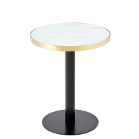 [Stock US] Table basse ronde en MDF de 23,6 pouces avec bord pulvérisé/peint, plateau en MDF avec texture marbre et peinture UV, expédition domestique aux États-Unis, 1 pièce MOQ