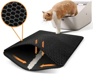 Waterproof Safe Comfortable And Easy To Clean EVA Foam Rubber Pet Cat Litter Double Layer Mat