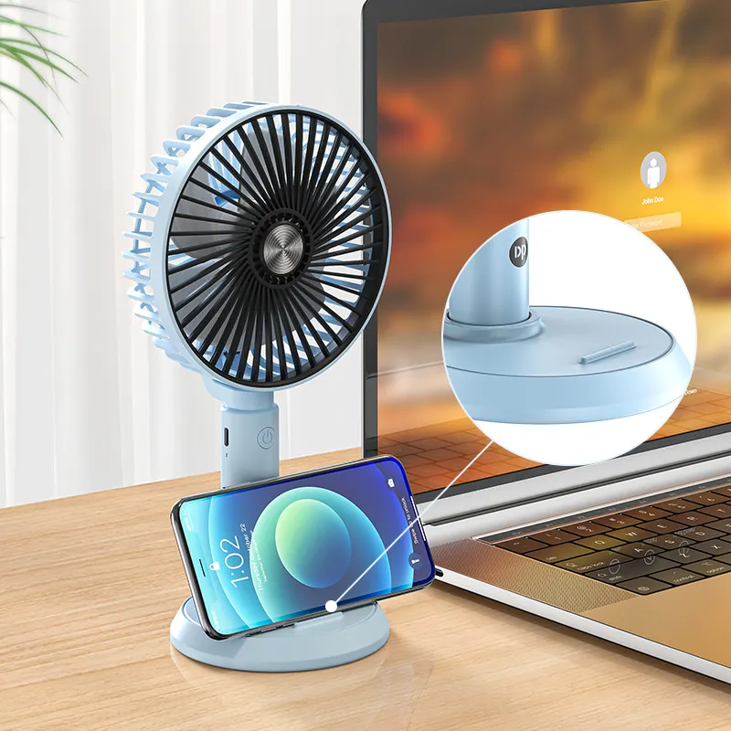 2024 New rechargeable fan Small Handheld USB charging 18650 Lithium Battery Hand Held Emergency Fan Portable Mini Fan