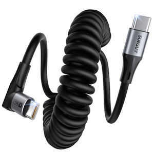 Cable USB Retráctil de Aluminio SUNGUY Tipo-C de 60W 3A con Carga Rápida para Teléfono Móvil, Portátil y Automóvil, con Logotipo Personalizado y Longitud Ajustable - Product Image 3