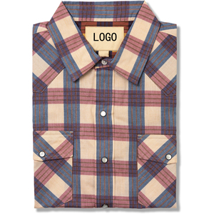 Fashion Country <strong>Clothes</strong> High Quality Pearl Snap Big Western Fringed Retro Workwear Classic Male Workshirt <strong>Cowboy</strong> Shirt - Product Image 4