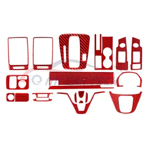 ชุดฝาครอบคาร์บอนไฟเบอร์สีแดง,สำหรับ H-Onda CR-V CRV 2007-2011ตกแต่งเต็มรูปแบบ20ชิ้น