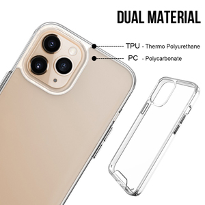 Coque de protection antichoc transparente en TPU + PC <span class=keywords><strong>rigide</strong></span> effet cristal pour iPhone 12 13 14 15 16 17 Pro Max - Product Image 2