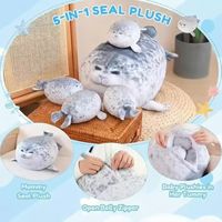 Coussins réconfortants en peluche personnalisables, rembourrés de coton PP, motifs raton laveur, pingouin, tortue, phoque, oie blanche, unisexe, pour fêtes