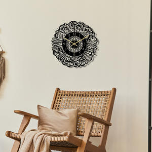 Horloges murales islamiques en métal, art de style <span class=keywords><strong>ethnique</strong></span> du Moyen-Orient, art du fer, horloges murales silencieuses de décoration de salon, vente en gros - Product Image 3