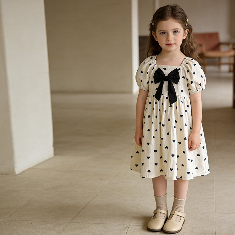 white christmas dresses Korean Style Cotton T-Shirt Dress for Girls