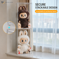 Vitrine en acrylique pour figurines de collection style Labubu, boîte de protection anti-poussière pour figurines en boîte mystère