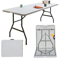 Table pliante rectangulaire en plastique HDPE blanc de 72 pouces, pour banquets, traiteurs et événements, directement de l'usine