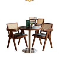 Ensemble de table à manger personnalisable en acier inoxydable et bois massif de style rétro pour restaurant japonais, usage commercial, pub, réunion