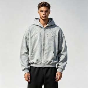 Sweats à capuche pour hommes en gros, personnalisés, de haute qualité, épais, oversize, effet délavé soleil, délavé à l'acide, style pull-over - Product Image 2