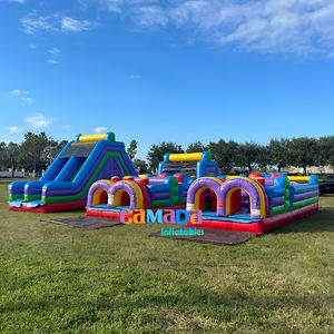 A buon mercato i bambini giganti giocano attrezzature gonfiabile casa di rimbalzo gioco a ostacoli il gioco di battaglia percorso a ostacoli e grande scivolo - Product Image 2